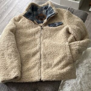 Pendleton unisex fleece/ wool detailCream Sherpa Jacket- Super warm - sz Large